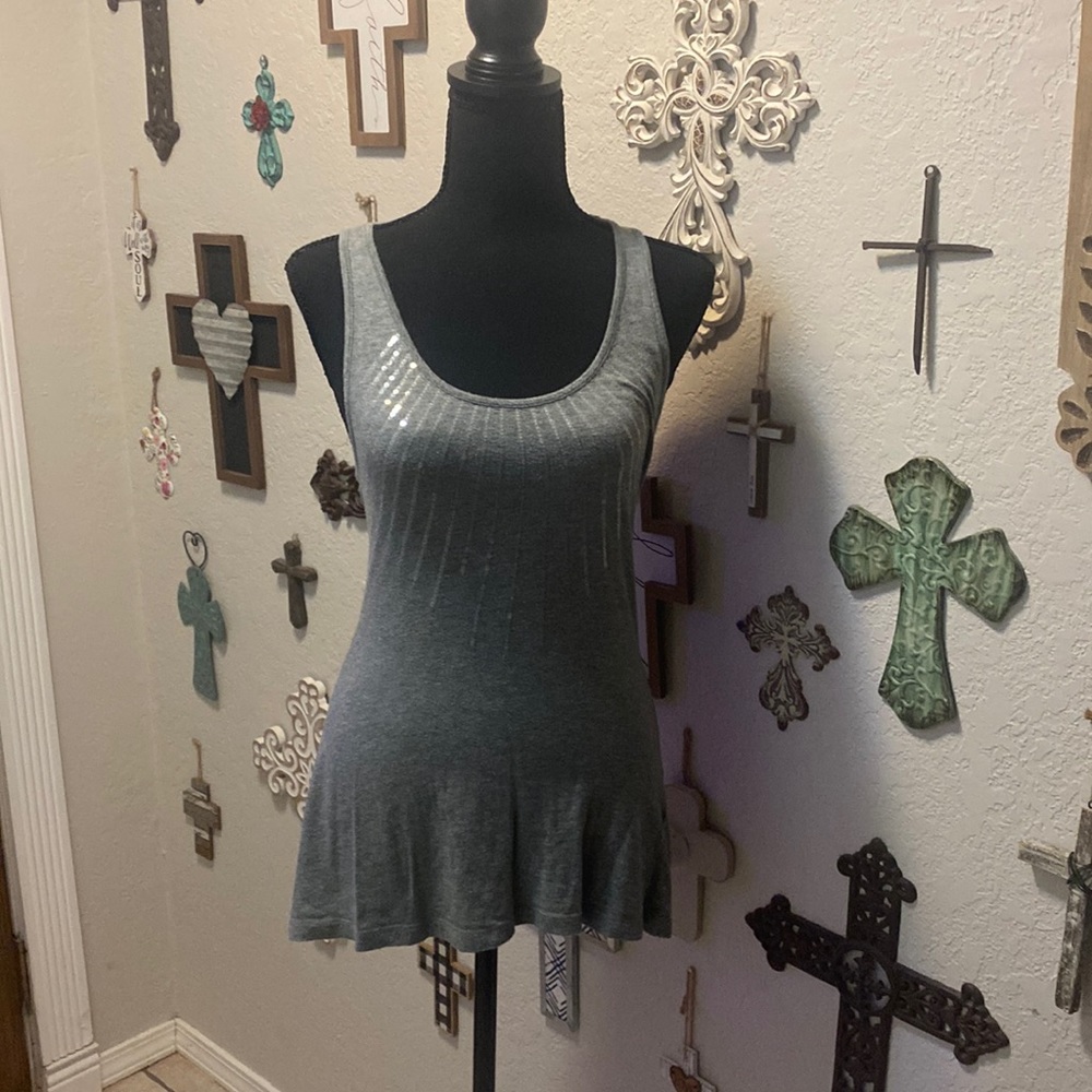 Mossimo grey and sequin tank size small